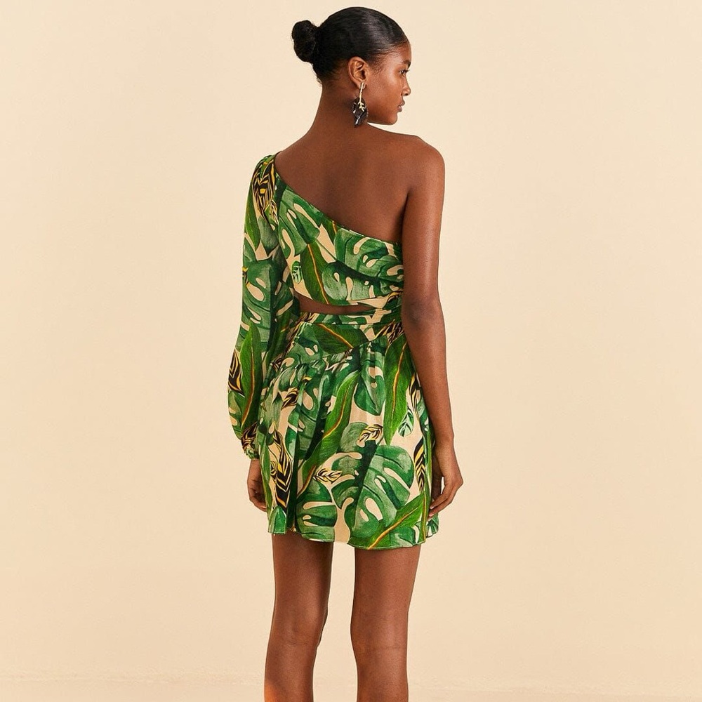 FARM Rio Green One Shoulder Dress - Picture 2 of 3
